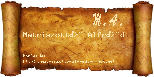 Matriszottó Alfréd névjegykártya